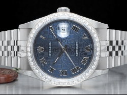 劳力士 (Rolex) Datejust 36 Blu Jubilee Blue Jeans Roman Diamonds Bezel - Rolex 16200